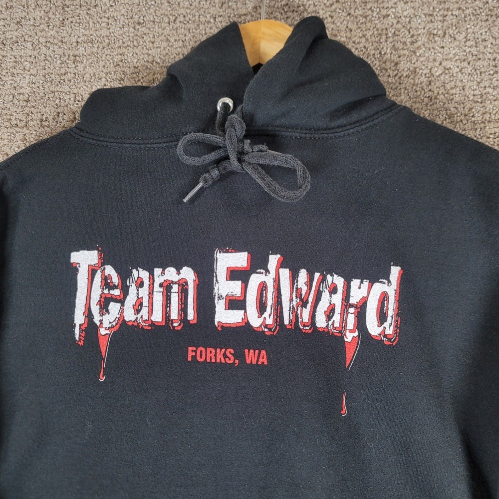 Twilight Team Edward Hoodie Black Mens Size Medium Bootleg Vintage‎